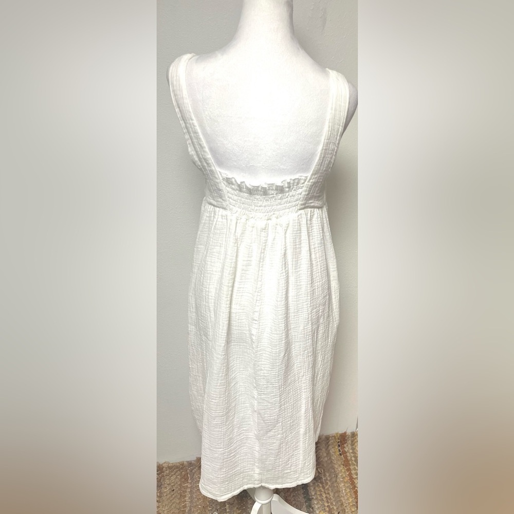 Stars Above 100% Cotton Midi Sleep Dress White Gauzy Fabric With Pockets 
Sz XS - Picture 3 of 8